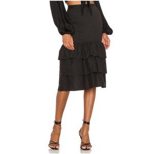 NWT: MAJORELLE - Women's black bodycon ruffle Bonita Skirt